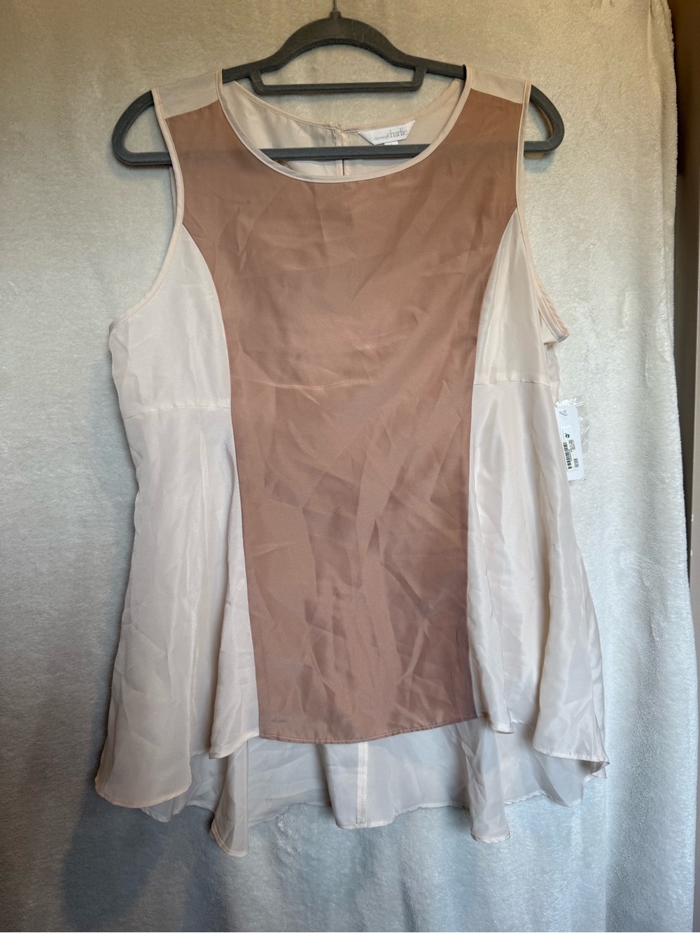 Charming Charlie Blush Taupe Shell Top
